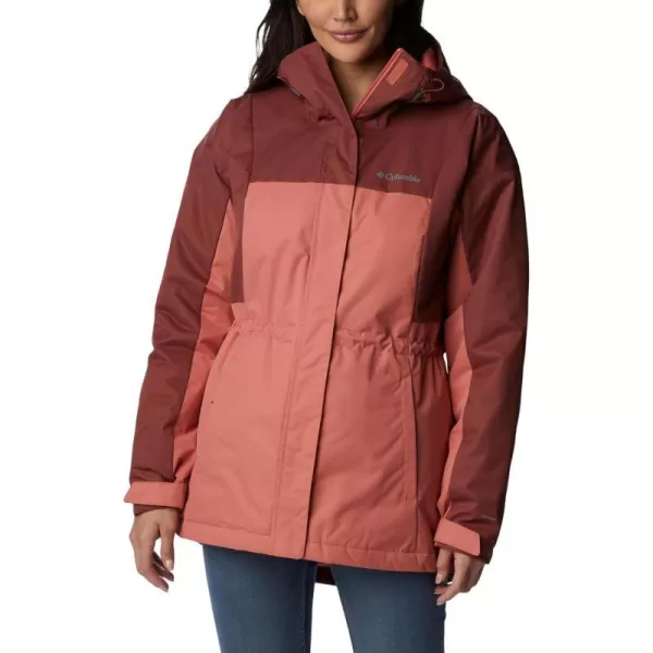 Columbia Womens Hikebound Long Insulated JacketFaded PeachBeetroot