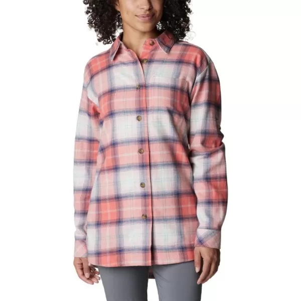 Columbia Womens Holly Hideaway Flannel ShirtFaded Peach Ombre Tartan