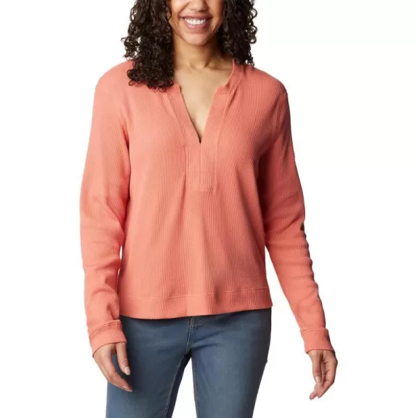 Columbia Womens Holly Hideaway Waffle Long SleeveFaded Peach