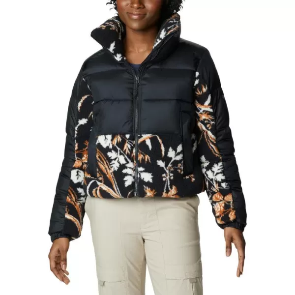 Columbia Womens Leadbetter Point Sherpa HybridBlackBlack Fallgrass Print