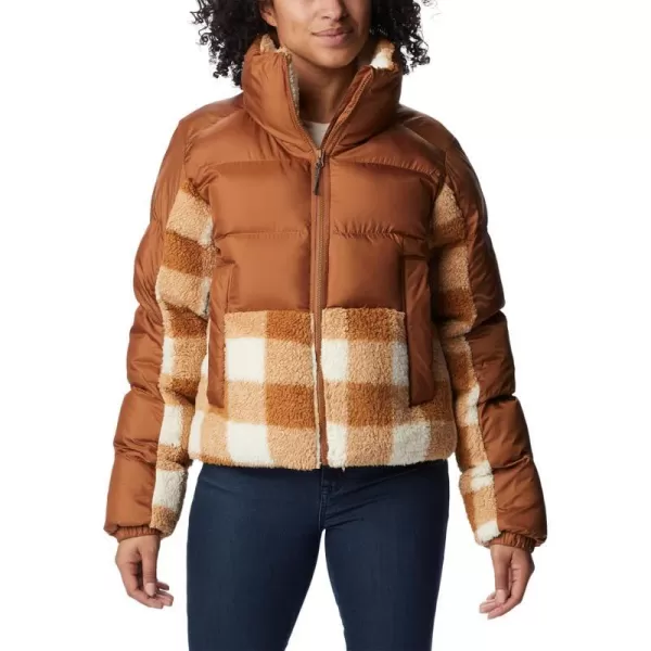 Columbia Womens Leadbetter Point Sherpa HybridCamel Brown Camel Brown Check