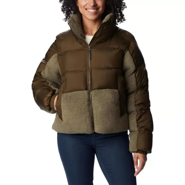 Columbia Womens Leadbetter Point Sherpa HybridOlive Green Stone Green