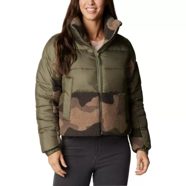 Columbia Womens Leadbetter Point Sherpa HybridStone GreenCypress Mod Camo Prin