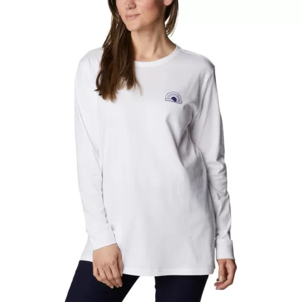 Columbia Womens North Cascades Back Graphic Long Sleeve TeeWhiteSun Trek Trails