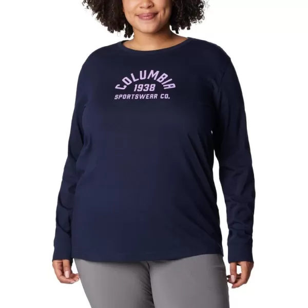 Columbia Womens North Cascades Ls TeeDark Nocturnal Gumdrop College Life