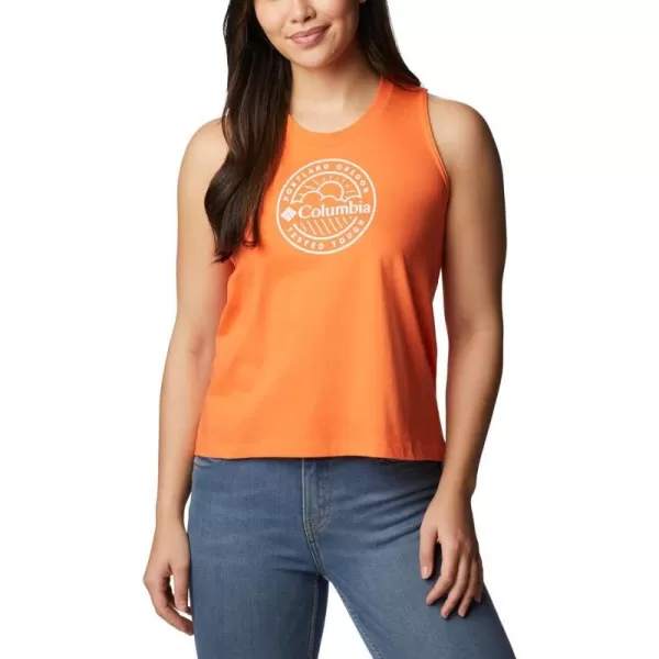 Columbia Womens North Cascades TankSunset OrangePdx Tested Tough Graphic