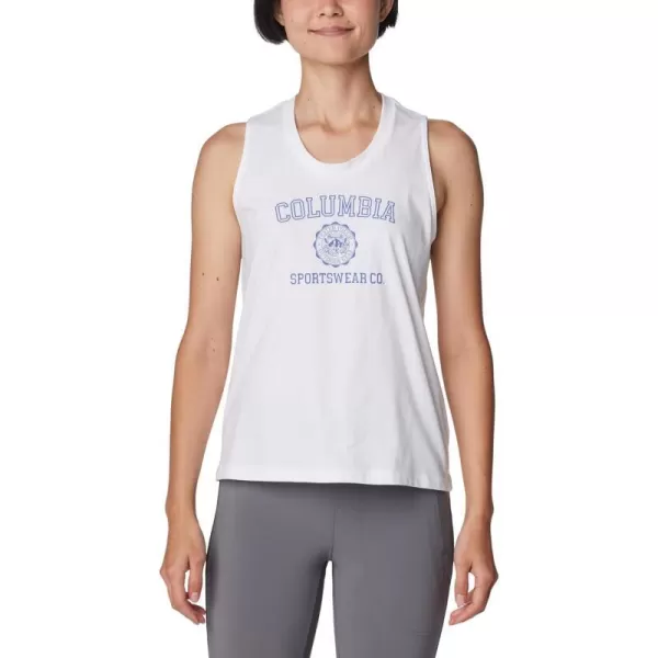 Columbia Womens North Cascades TankWhiteCsc Emblem Two