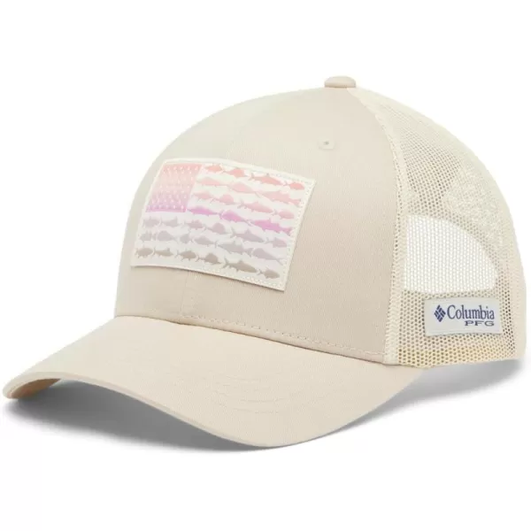 Columbia Womens PFG Fish Flag Snap BackFossilChalkFish Fade