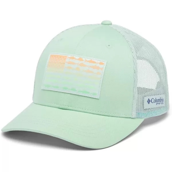 Columbia Womens PFG Fish Flag Snap BackNew MintCool GreenFish Fade