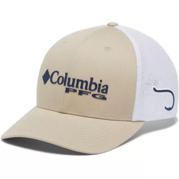 Columbia Womens PFG Logo Mesh Ball CapAncient FossilCarbon