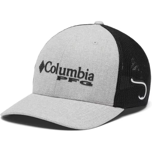 Columbia Womens PFG Logo Mesh Ball CapCool Grey HeatherBlack