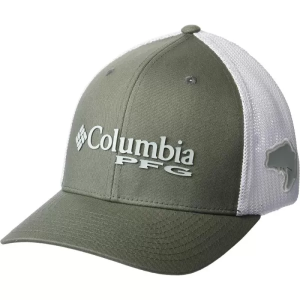 Columbia Womens PFG Logo Mesh Ball CapCypress Cool Green Bass