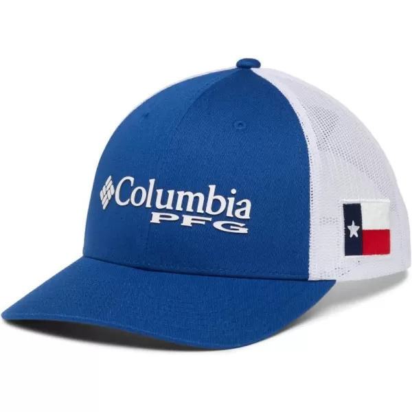 Columbia Womens PFG Logo Mesh Ball CapHigh CrownBlue