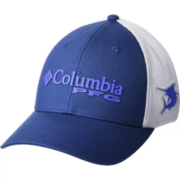 Columbia Womens PFG Logo Mesh Ball CapHigh CrownCarbon violet Sea