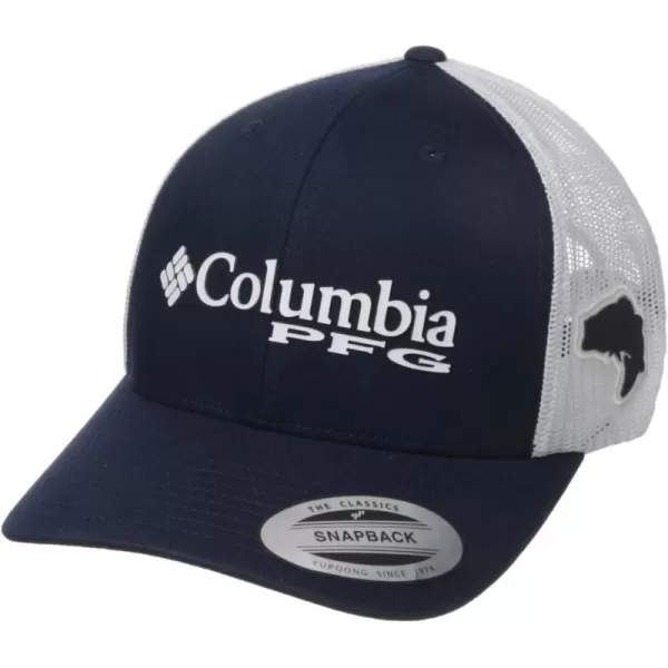 Columbia Womens PFG Logo Mesh Ball CapHigh CrownCollegiate Navy Bass