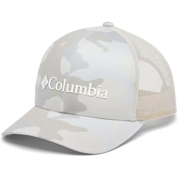 Columbia Womens PFG Logo Mesh Ball CapHigh CrownDark Stone Mod CamoDark StoneWeld