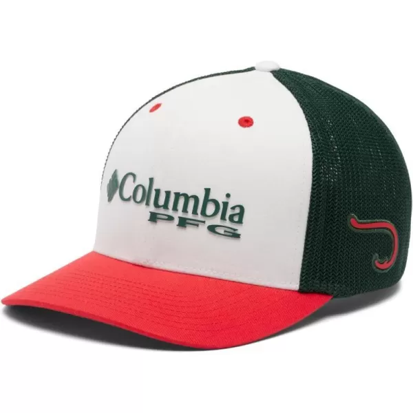 Columbia Womens PFG Logo Mesh Ball CapHigh CrownRed Spark