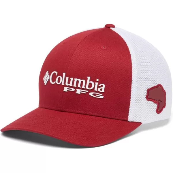 Columbia Womens PFG Logo Mesh Ball CapHigh CrownSalmon