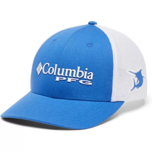 Columbia Womens PFG Logo Mesh Ball CapHigh CrownVivid Blue