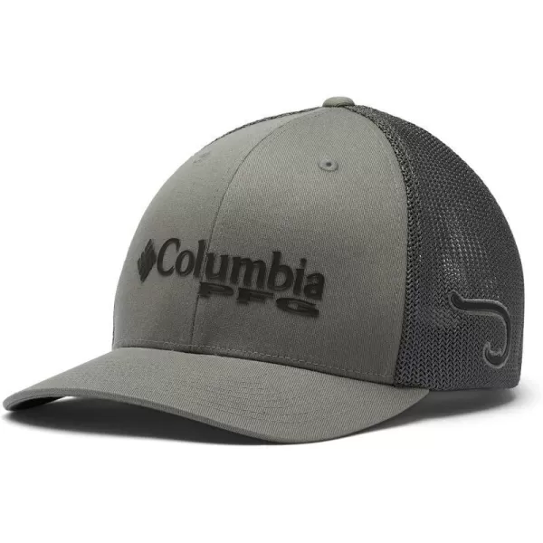 Columbia Womens PFG Logo Mesh Ball CapTitanium Black Hook