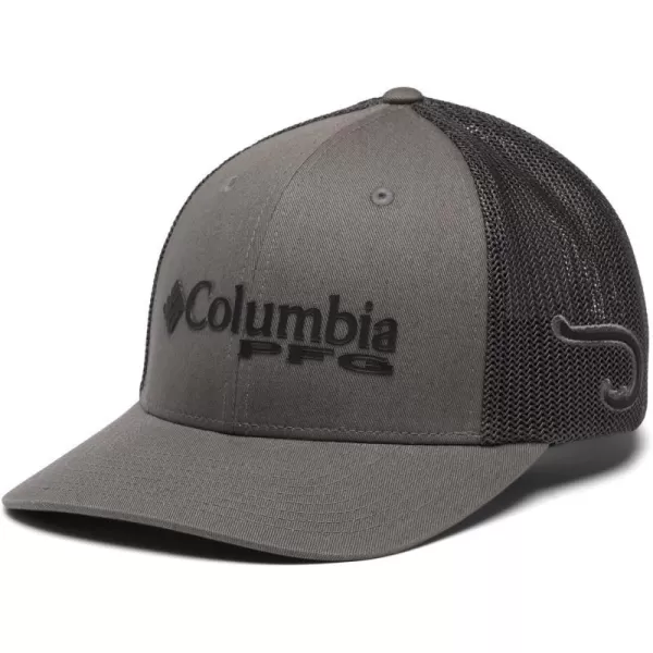 Columbia Womens PFG Logo Mesh Ball CapTitaniumBlackHook