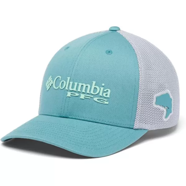 Columbia Womens PFG Logo Mesh Ball CapTranquil TealCool Grey