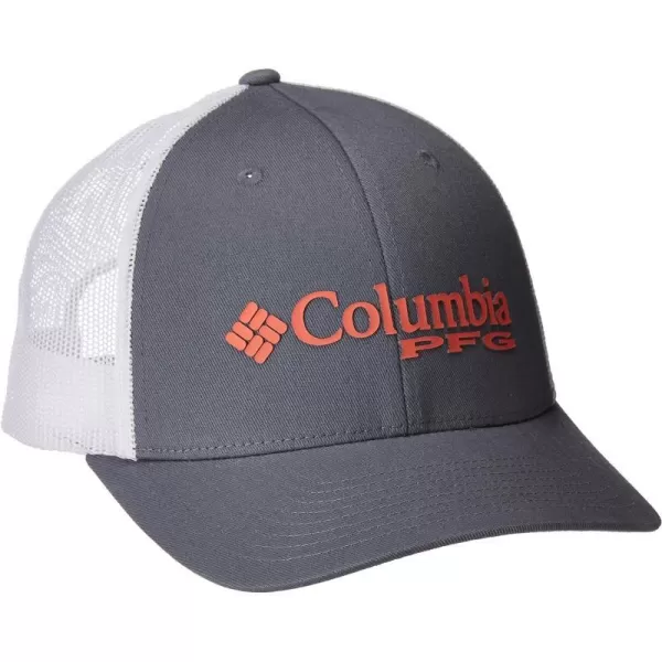 Columbia Womens PFG Mesh Ball CapGrey Ash Logo