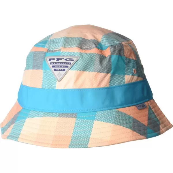 Columbia Womens PFG Slack Tide Bucket HatLight Coral Mid Gingham