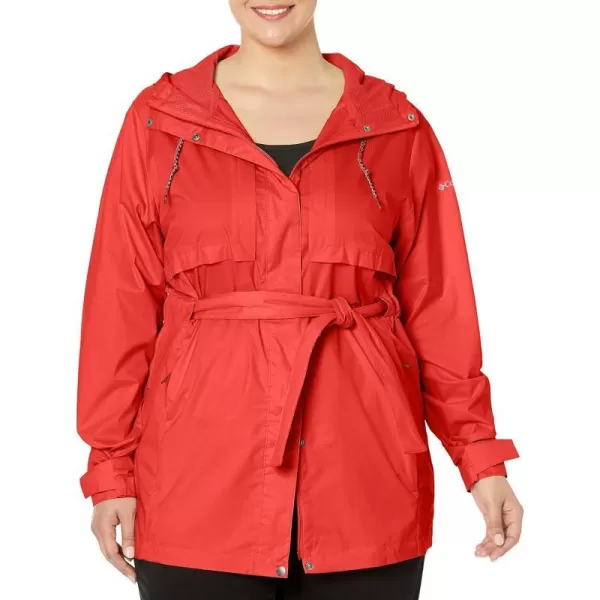 Columbia Womens Pardon My Trench Rain JacketRed Hibiscus