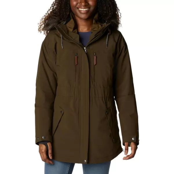 Columbia Womens Payton Pass Interchange JacketOlive Green Black Sherpa