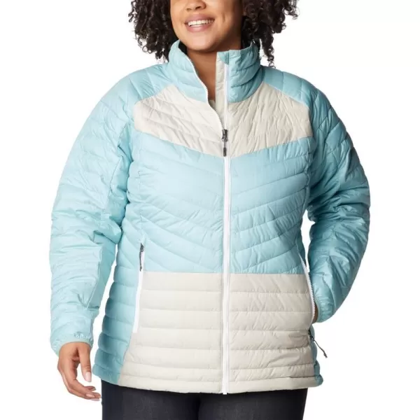 Columbia Womens Powder Lite Ii Full Zip JacketAqua Haze Dark Stone