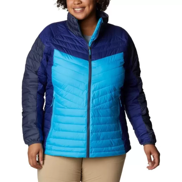 Columbia Womens Powder Lite Ii Full Zip JacketBlue ChillNocturnalDark Sapphire