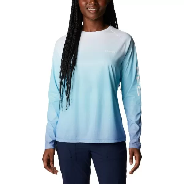 Columbia Womens Printed Tidal Deflector Long SleeveAtollBlue Macaw Gradient