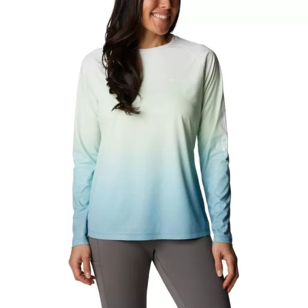 Columbia Womens Printed Tidal Deflector Long SleeveDeep MarineGradient Fade