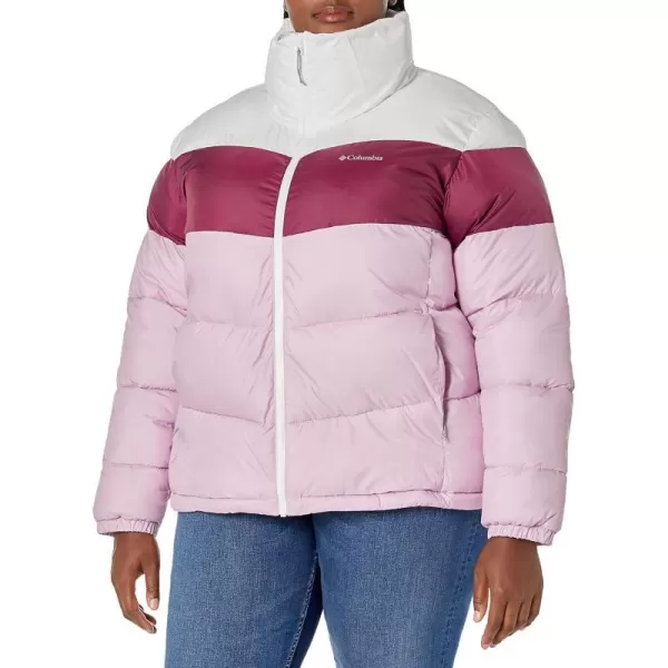 Columbia Womens Puffect Color Blocked JacketAuraMarionberryWhite