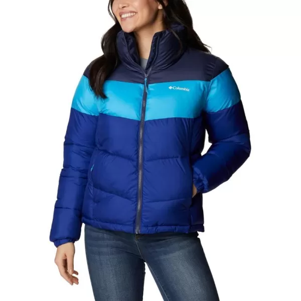 Columbia Womens Puffect Color Blocked JacketDark SapphireBlue ChillNocturnal