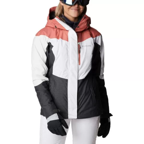 Columbia Womens Rosie Run Insulated JacketWhiteDark Coral HeatherShark Heather