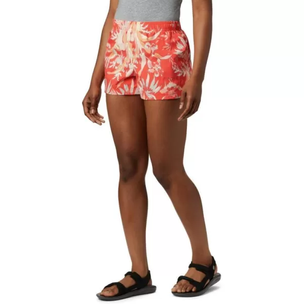 Columbia Womens Sandy River Ii Printed ShortBright Poppy Magnolia Print