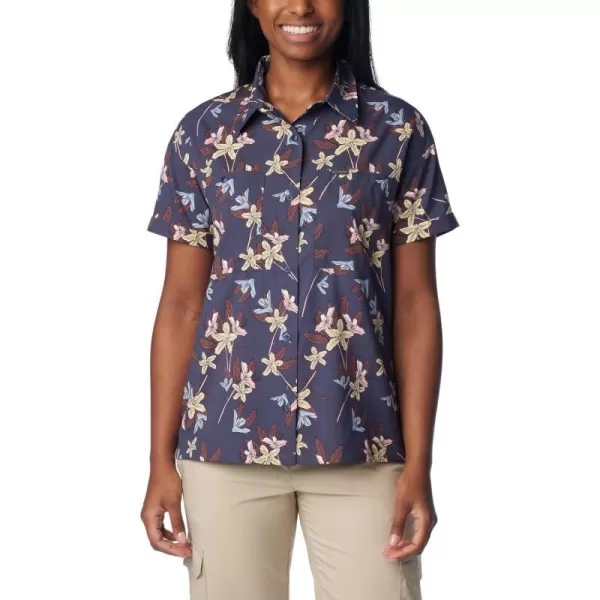 Columbia Womens Silver Ridge Utility Short Sleeve ShirtNocturnal Tiger Lilies