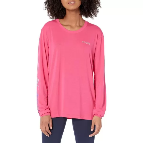 Columbia Womens Slack Water Graphic Boyfriend Long SleeveUltra PinkLas Palmas