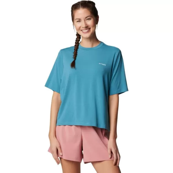Columbia Womens Standard PFG Uncharted Tech Tee Short SleeveCanyon BlueW Uncharted