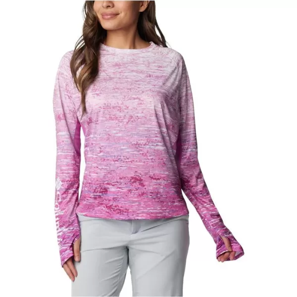 Columbia Womens Standard Super Tidal Tee Vent Long SleeveBright Lavender Digiscale Fade