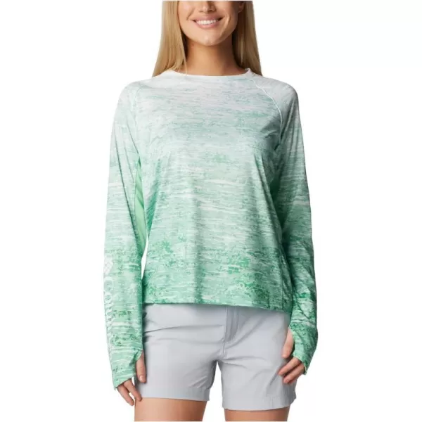 Columbia Womens Standard Super Tidal Tee Vent Long SleeveOcean Mint Digiscale Fade