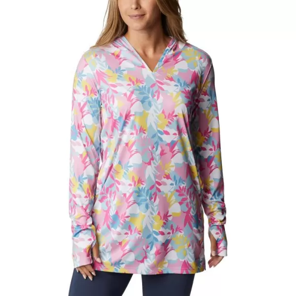 Columbia Womens Summerdry Coverup Printed TunicWhiteFloriated