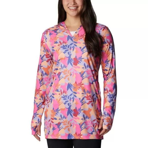 Columbia Womens Summerdry Coverup Printed TunicWild GeraniumFloriated