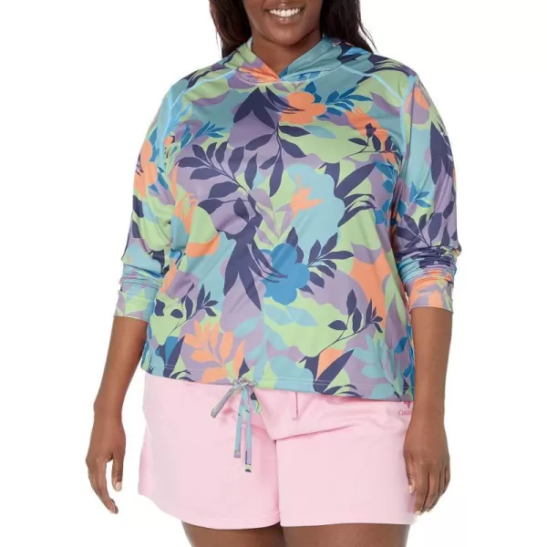 Columbia Womens Summerdry Long Sleeve Printed HoodieFrosted PurpleFloriated