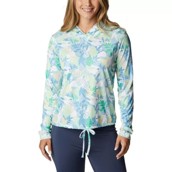 Columbia Womens Summerdry Long Sleeve Printed HoodieKey WestFloriated