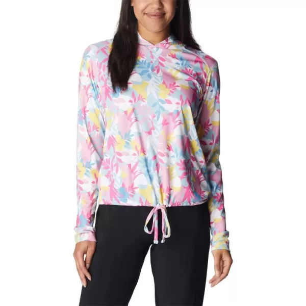 Columbia Womens Summerdry Long Sleeve Printed HoodieWhiteFloriated