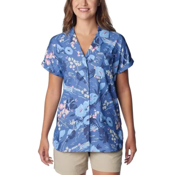 Columbia Womens Sun Drifter Woven Short SleeveBluebell Seascaper