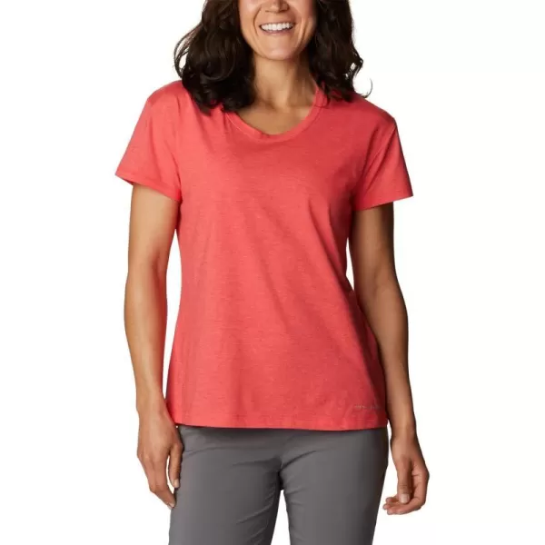 Columbia Womens Sun Trek Ss TeeRed Hibiscus Heather